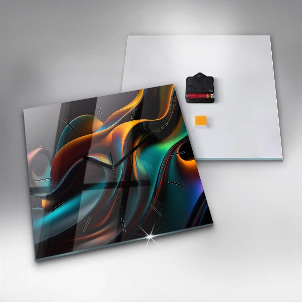 Čtvercové nástěnné hodiny Futuristická vlna