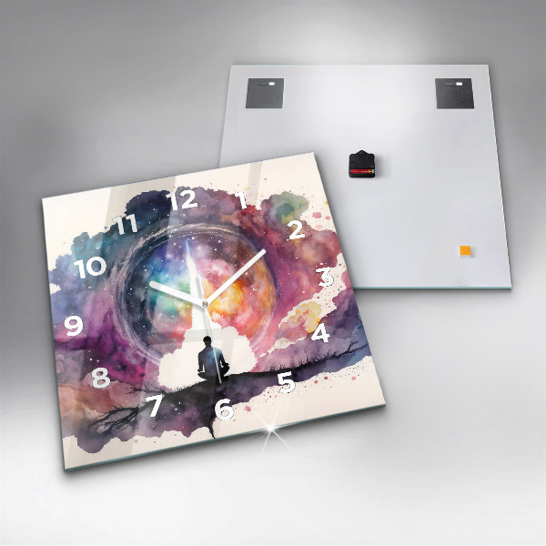 Čtvercové nástěnné hodiny Životní styl meditace