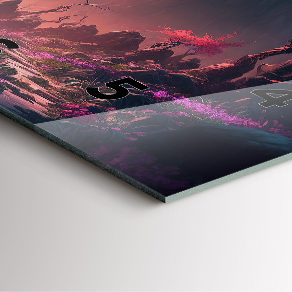 Čtvercové nástěnné hodiny Kouzelný les a hory