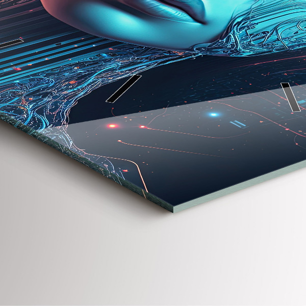 Čtvercové nástěnné hodiny Umělá inteligence