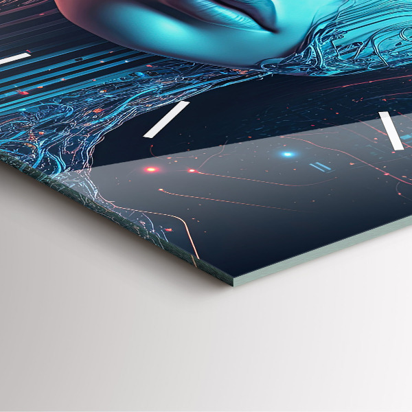 Čtvercové nástěnné hodiny Umělá inteligence