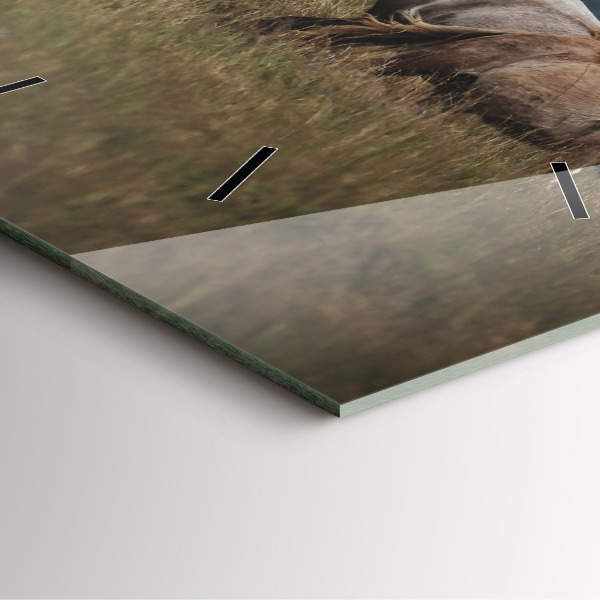 Čtvercové nástěnné hodiny Koně ve cvalu