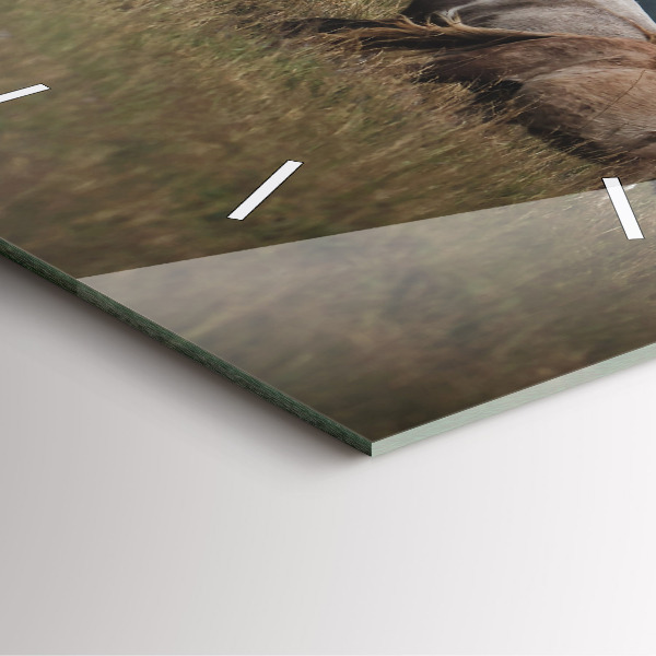 Čtvercové nástěnné hodiny Koně ve cvalu