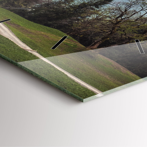 Čtvercové nástěnné hodiny Pohled na hory