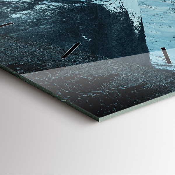 Čtvercové nástěnné hodiny Horské pásmo v zimě