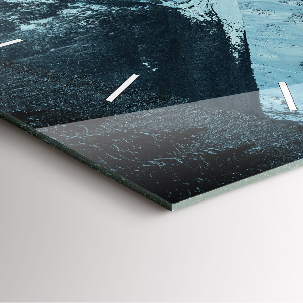 Čtvercové nástěnné hodiny Horské pásmo v zimě