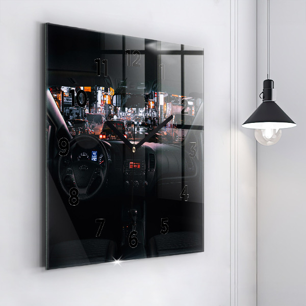 Čtvercové nástěnné hodiny Auto v Tokiu