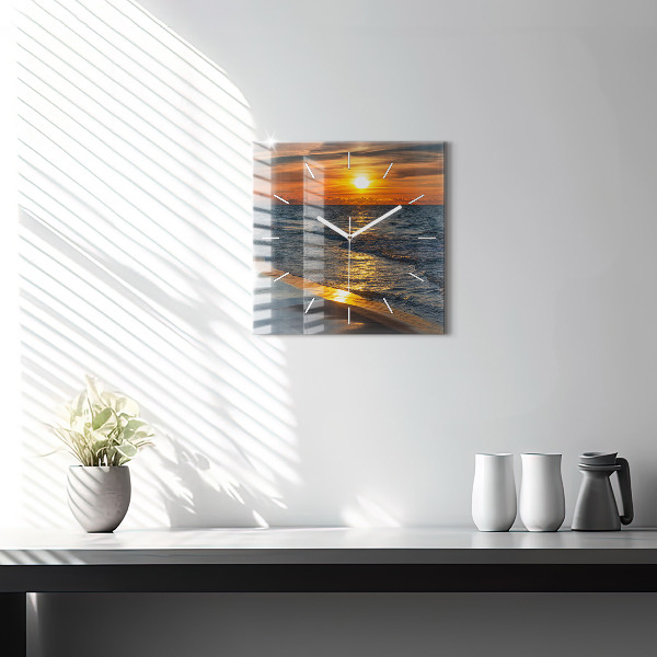 Čtvercové nástěnné hodiny Władysławowo Baltské moře