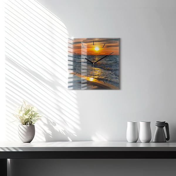 Čtvercové nástěnné hodiny Władysławowo Baltské moře