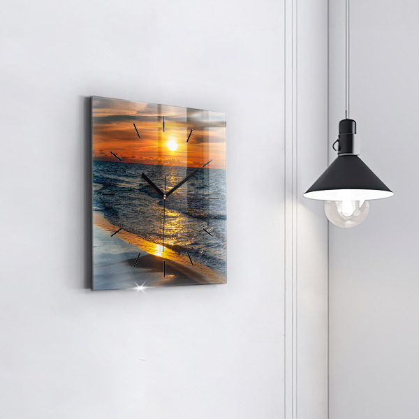 Čtvercové nástěnné hodiny Władysławowo Baltské moře