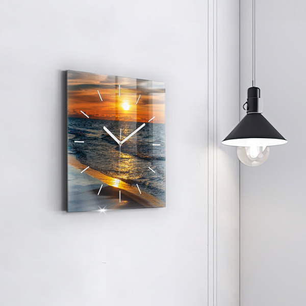 Čtvercové nástěnné hodiny Władysławowo Baltské moře