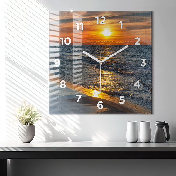 Čtvercové nástěnné hodiny Władysławowo Baltské moře
