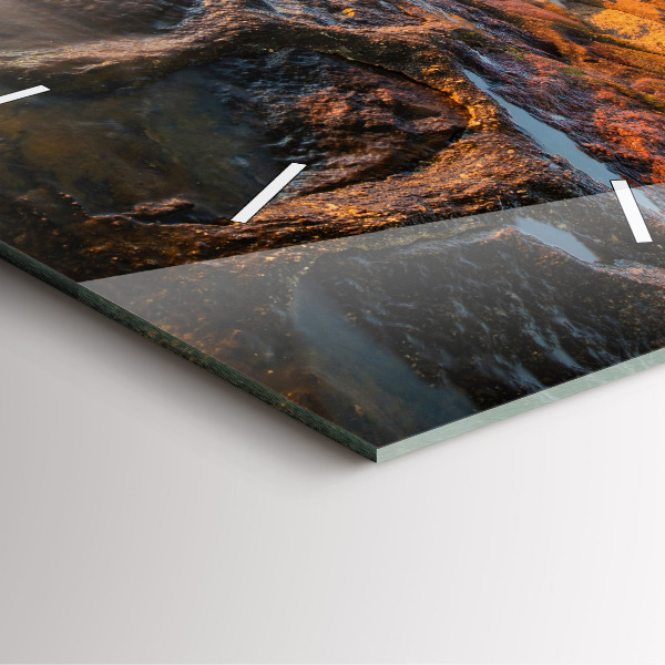 Skleněné hodiny čtvercové Maják a Baltské moře