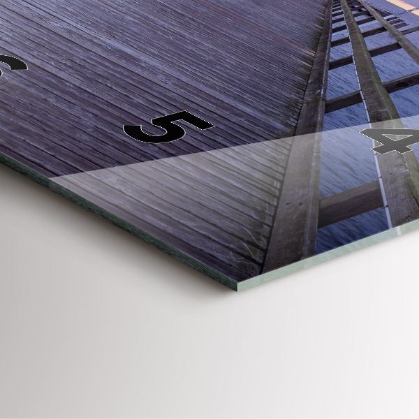 Čtvercové nástěnné hodiny Molo na Baltském moři