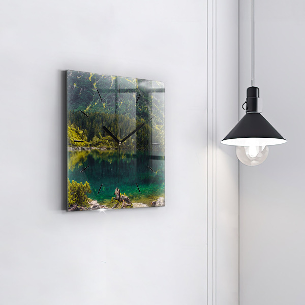 Čtvercové nástěnné hodiny Morskie Oko v Tatrách