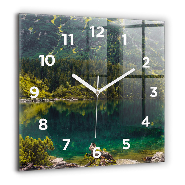 Čtvercové nástěnné hodiny Morskie Oko v Tatrách