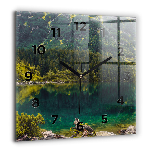 Čtvercové nástěnné hodiny Morskie Oko v Tatrách