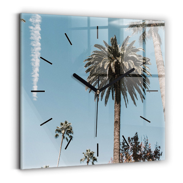 Čtvercové nástěnné hodiny Palmy v Los Angeles