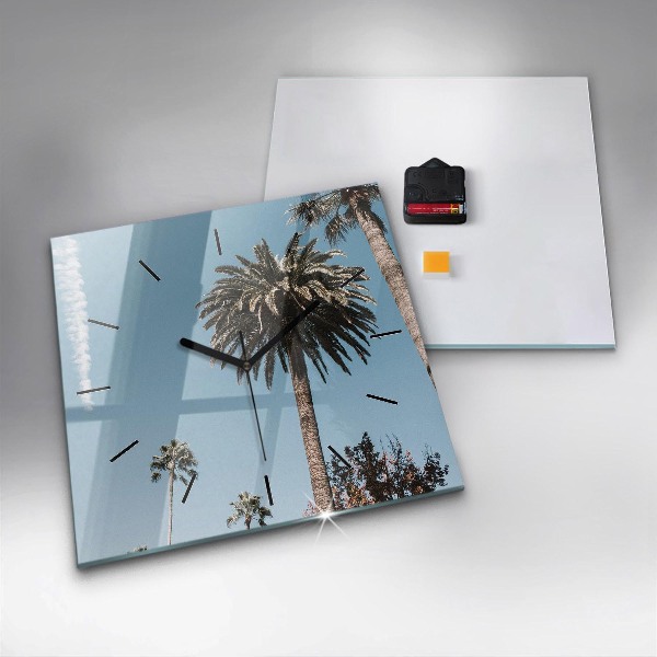 Čtvercové nástěnné hodiny Palmy v Los Angeles