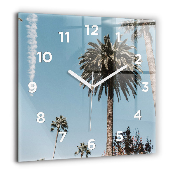 Čtvercové nástěnné hodiny Palmy v Los Angeles