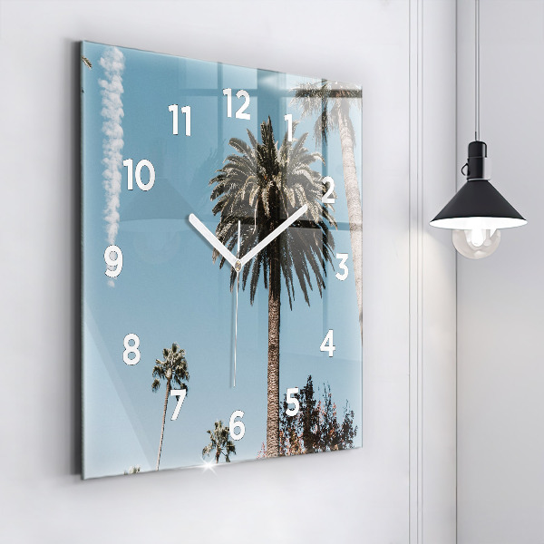Čtvercové nástěnné hodiny Palmy v Los Angeles
