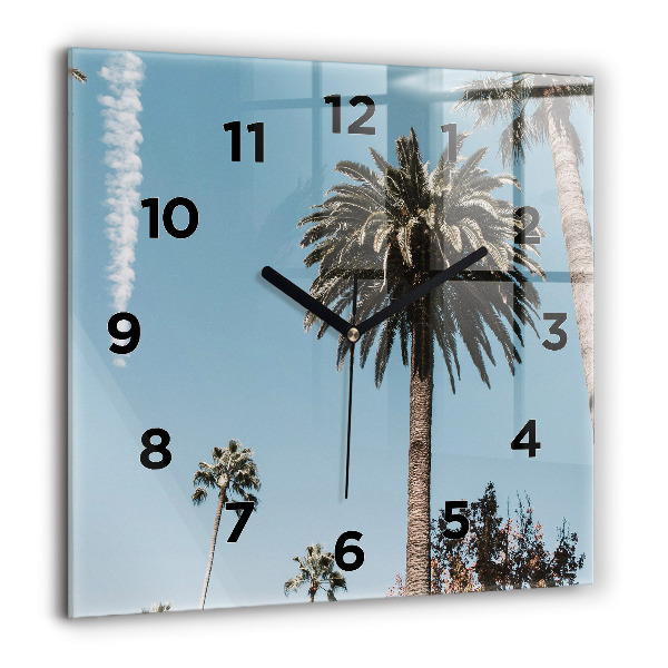 Čtvercové nástěnné hodiny Palmy v Los Angeles