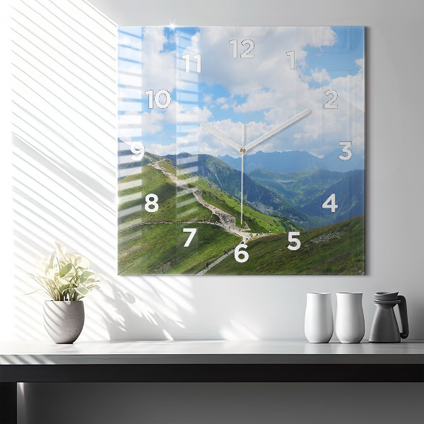 Čtvercové nástěnné hodiny Kasprowy Wierch Zakopane