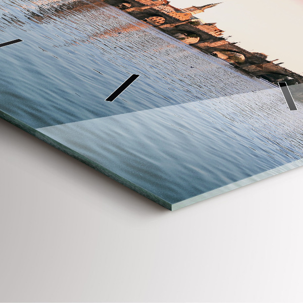 Čtvercové nástěnné hodiny Karlův most v Praze