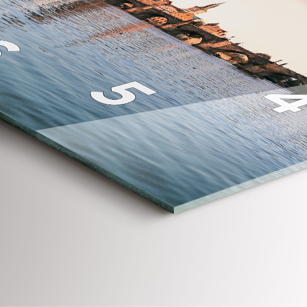 Čtvercové nástěnné hodiny Karlův most v Praze