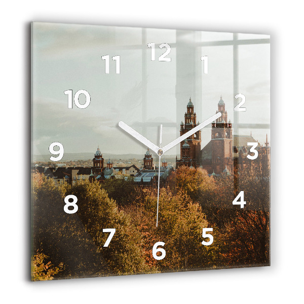 Čtvercové nástěnné hodiny Umělecká galerie v Glasgow