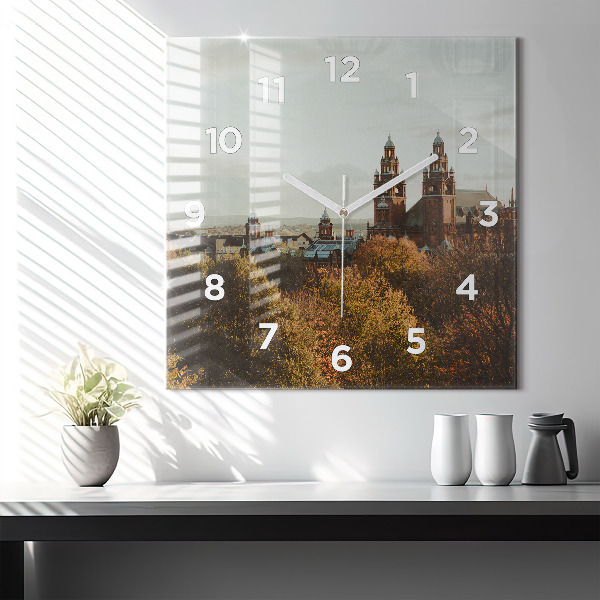 Čtvercové nástěnné hodiny Umělecká galerie v Glasgow