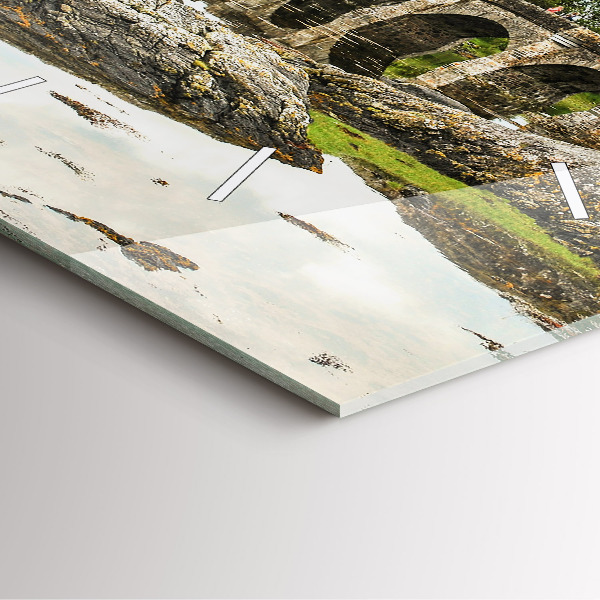 Čtvercové nástěnné hodiny Hrad Eilean Donan Skotsko