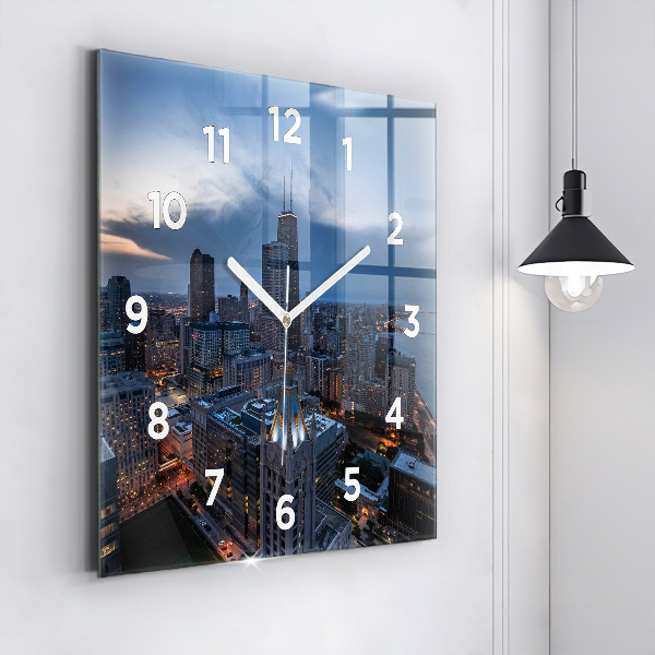 Čtvercové nástěnné hodiny Fotografie Chicaga