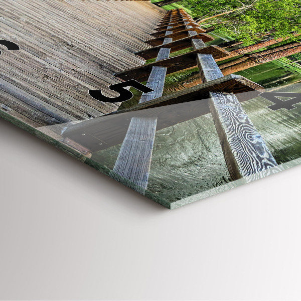 Čtvercové nástěnné hodiny Dřevěný most v Yosemitech