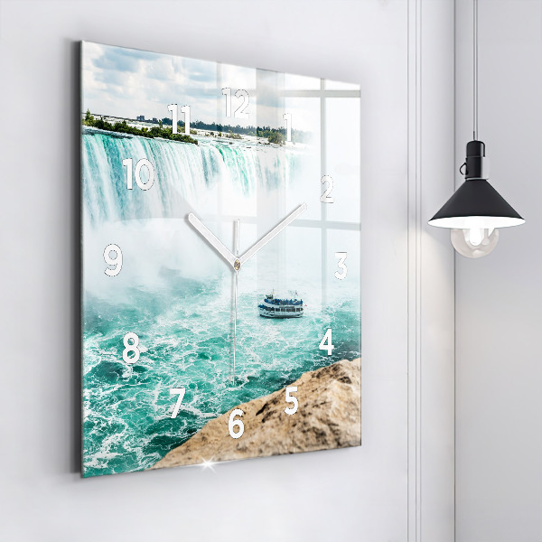 Čtvercové nástěnné hodiny Loď a Niagara