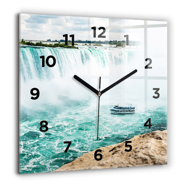 Čtvercové nástěnné hodiny Loď a Niagara