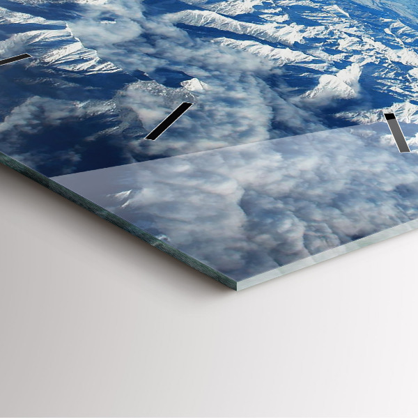 Čtvercové nástěnné hodiny Horská krajina Pyrenejí