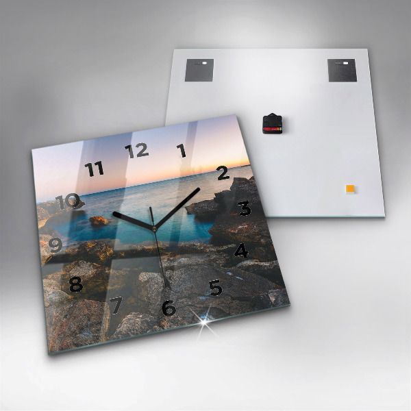 Čtvercové nástěnné hodiny Mořská krajina
