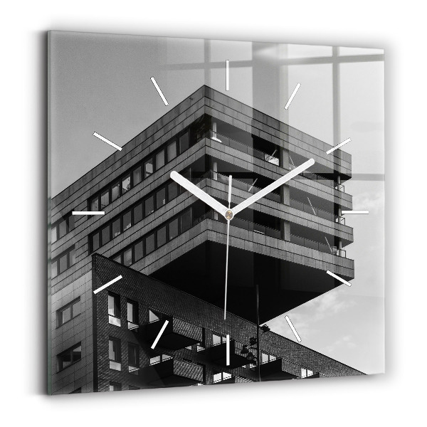 Čtvercové nástěnné hodiny Architektura v Amsterdamu