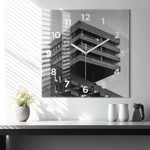 Čtvercové nástěnné hodiny Architektura v Amsterdamu