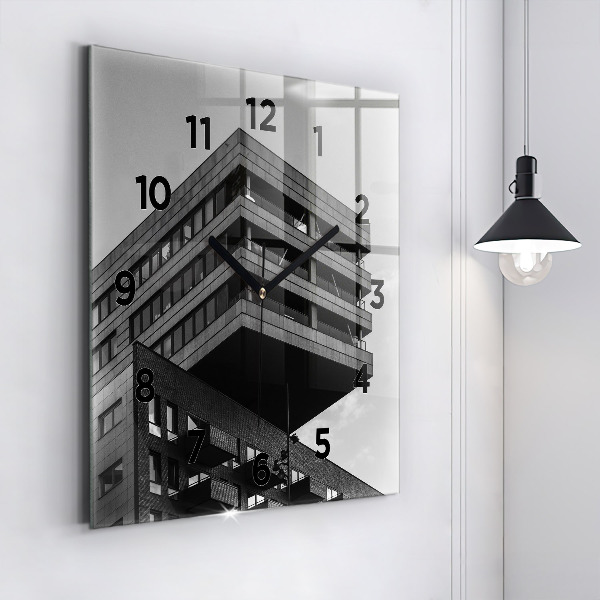 Čtvercové nástěnné hodiny Architektura v Amsterdamu