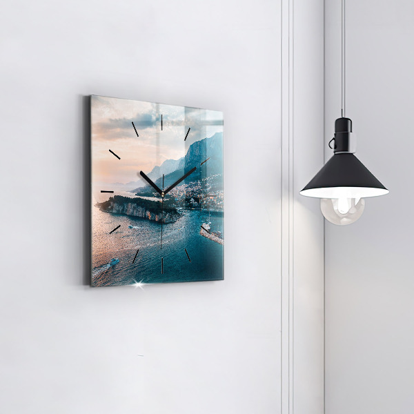 Čtvercové nástěnné hodiny Ostrov v Chorvatsku