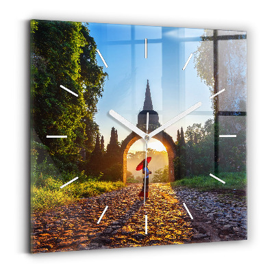 Skleněné hodiny čtvercové Park Surat Thani v Thajsku