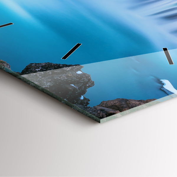 Skleněné hodiny čtvercové Vodopád Godafoss Island