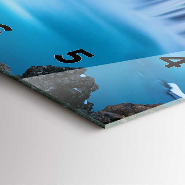 Skleněné hodiny čtvercové Vodopád Godafoss Island