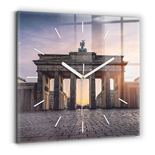 Skleněné hodiny čtvercové Braniborská brána