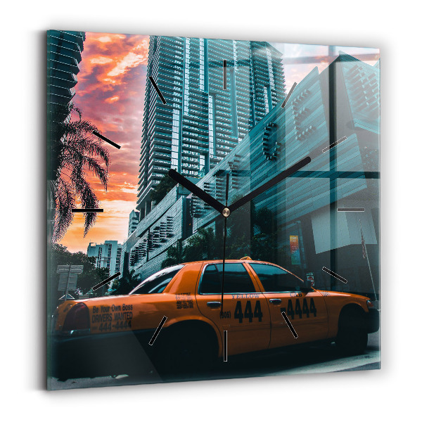 Skleněné hodiny čtvercové Miami na Floridě