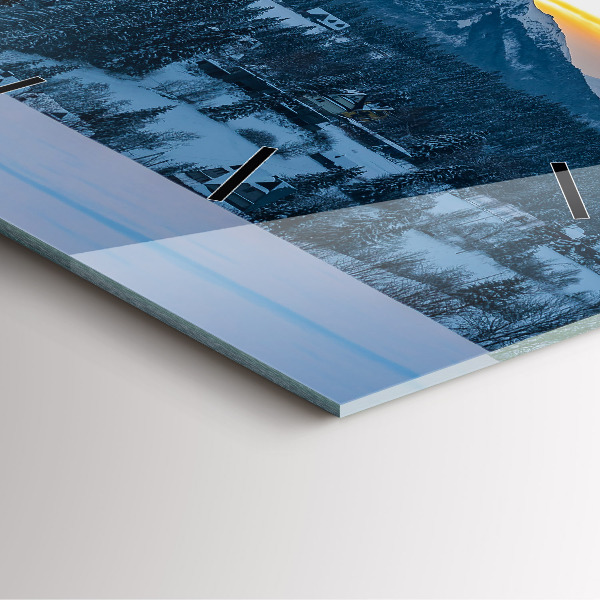 Skleněné hodiny čtvercové Horská krajina