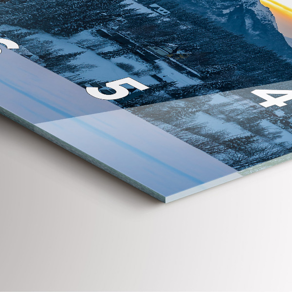 Skleněné hodiny čtvercové Horská krajina