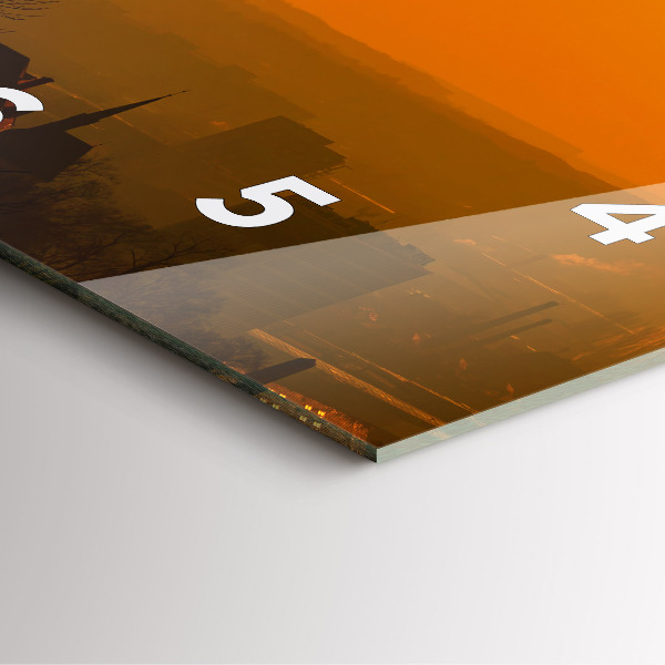 Skleněné hodiny čtvercové Pohled na brněnskou katedrálu